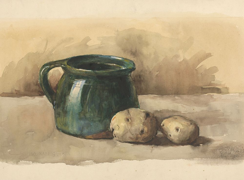Still life with potatoes, Gejza Kukán