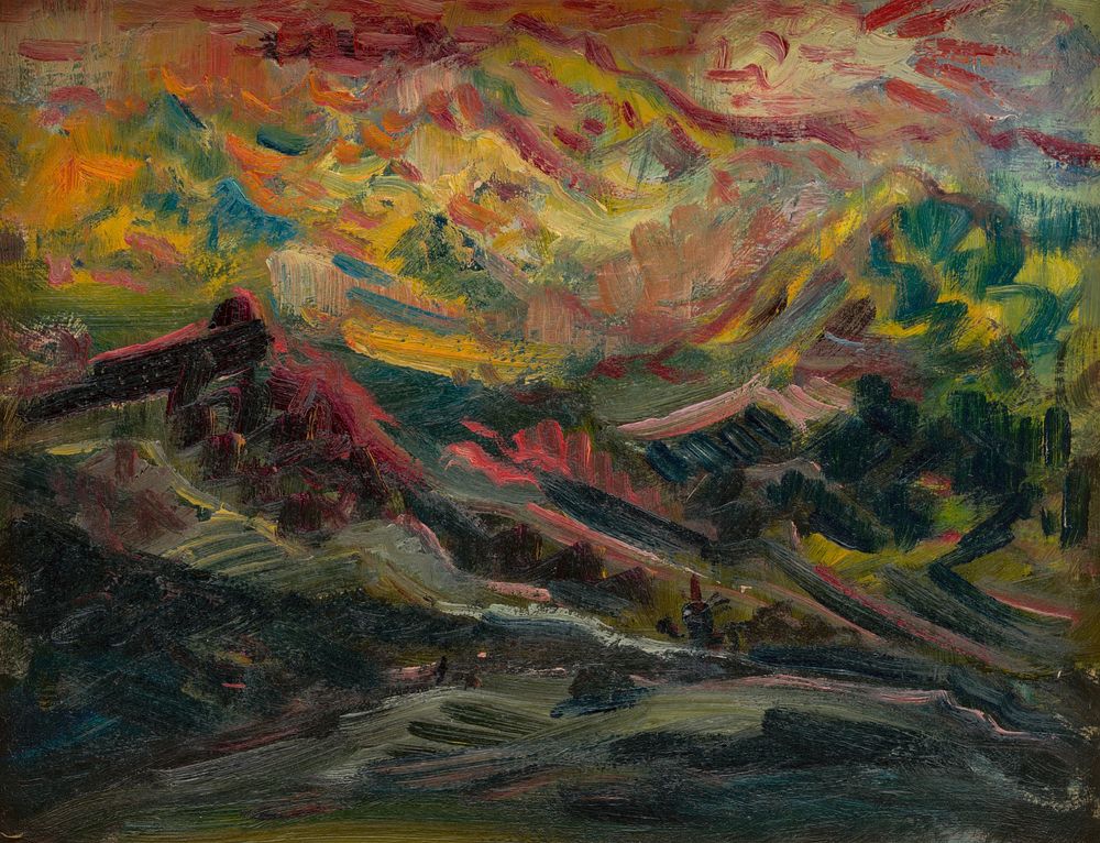 Sunset in the mountains by Arnold Peter Weisz Kubínčan