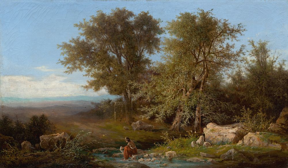 Landscape with a river and group of trees, Karol Marko the Younger