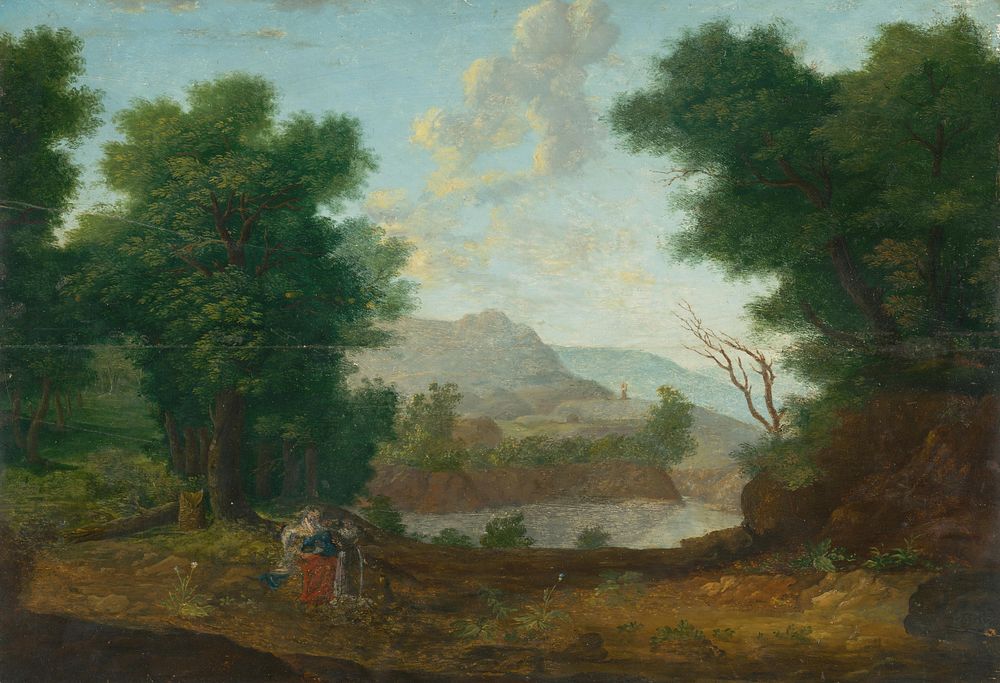 Mountain landscape with a pond