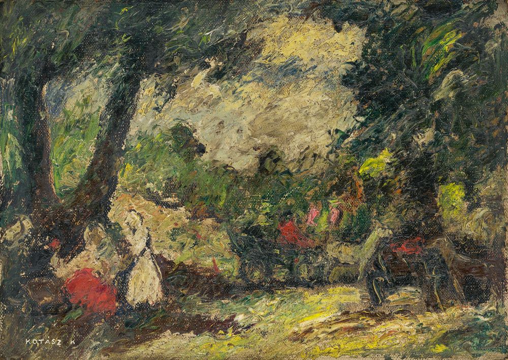 Scene in a park, Károly Kotász