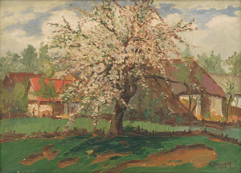 Landscape with trees in bloom, Bohumil Hanák