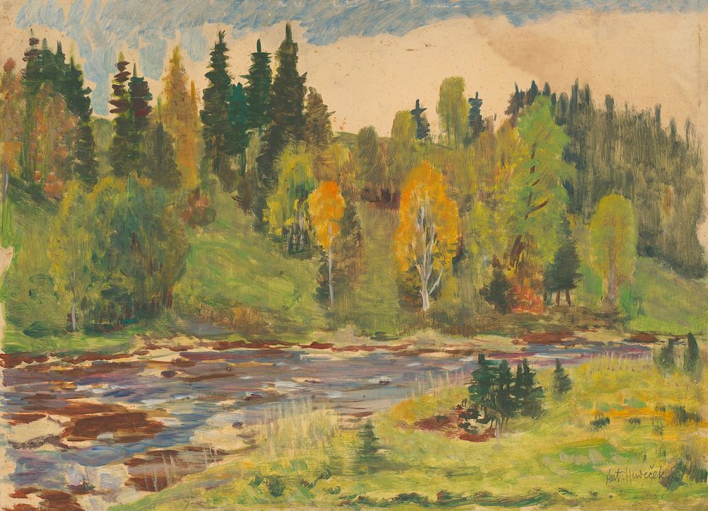 Landscape with a river, Antonín Hudecek
