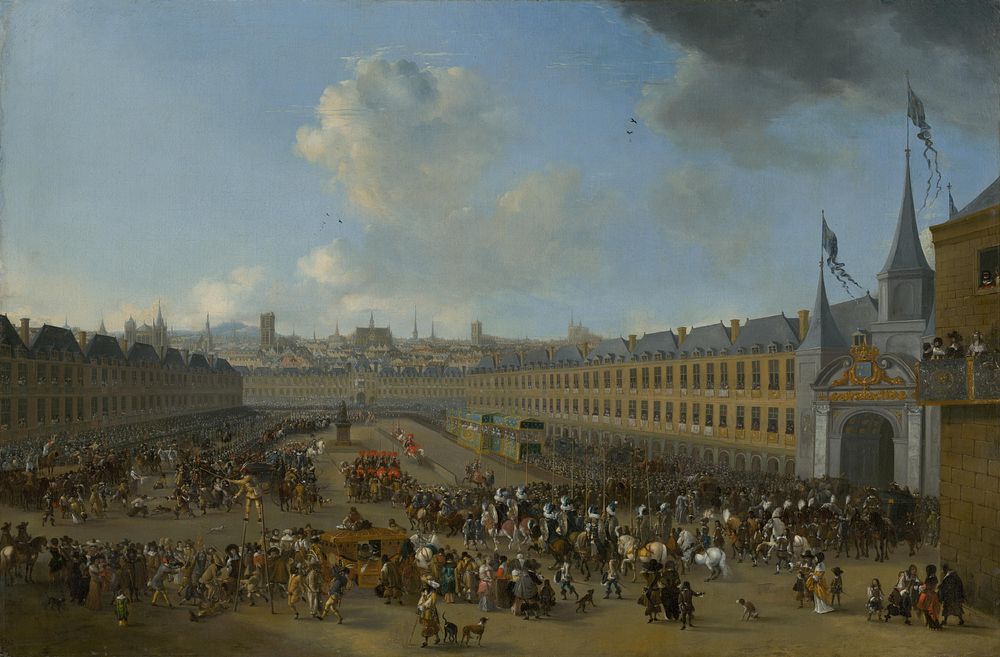 Tournament at the place des vosges in paris by Pieter Wouwerman