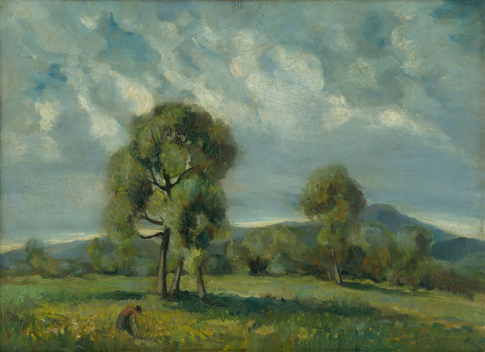 Liptov landscape with trees by Zolo Palugyay