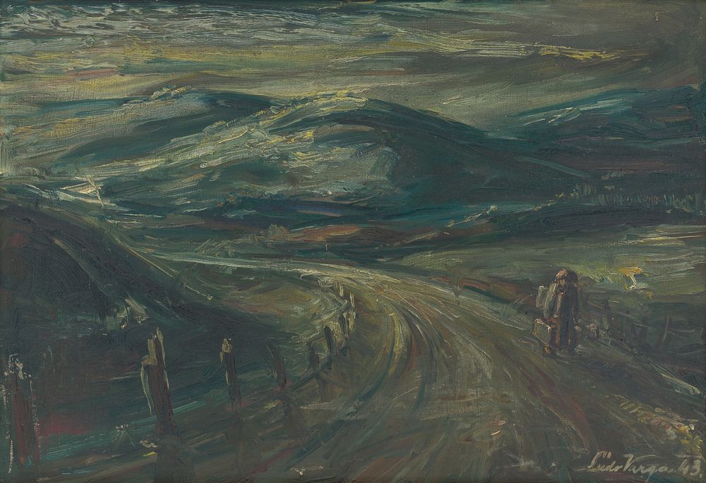 Landscape with travelers, Ludovít Varga