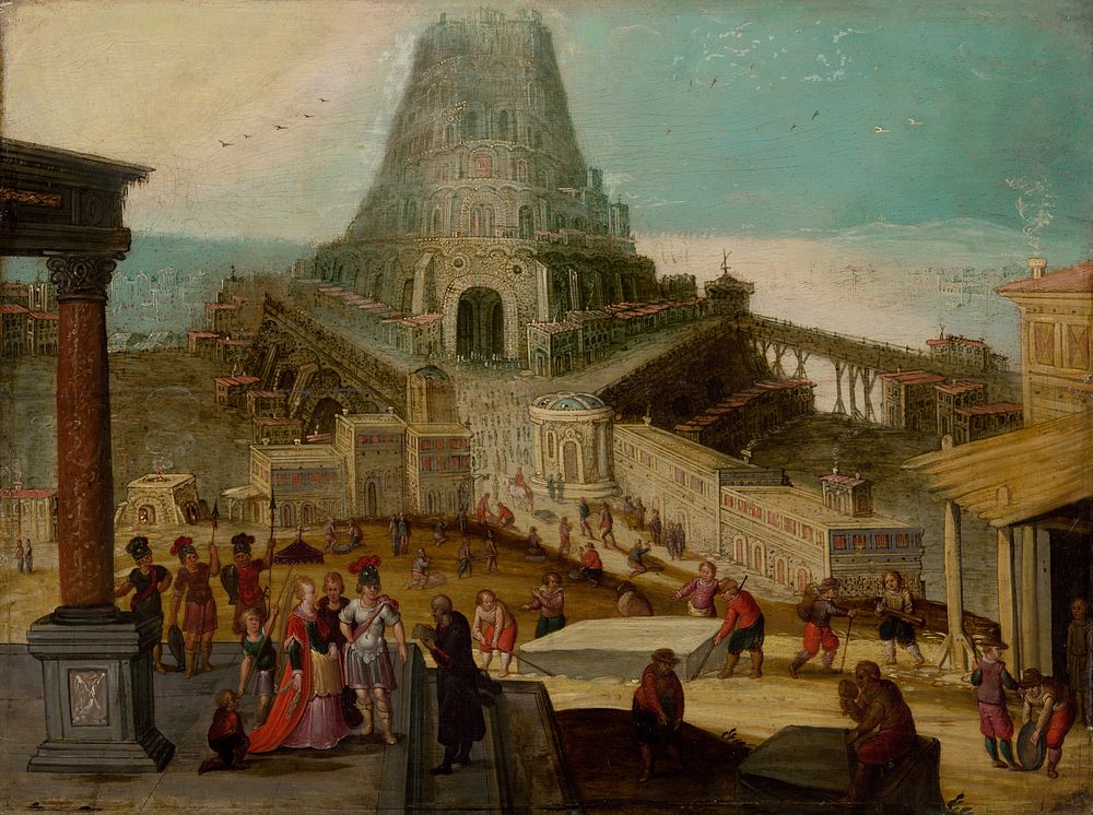 The building of the tower of babel, Louis De Caulery