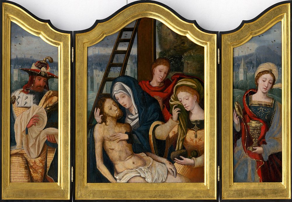 Lamentation triptych., Pieter Coecke Van Aelst Senior