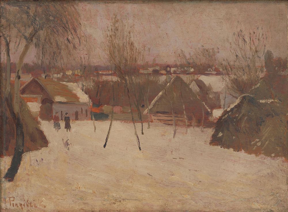 Village in winter, Karol Pongrácz