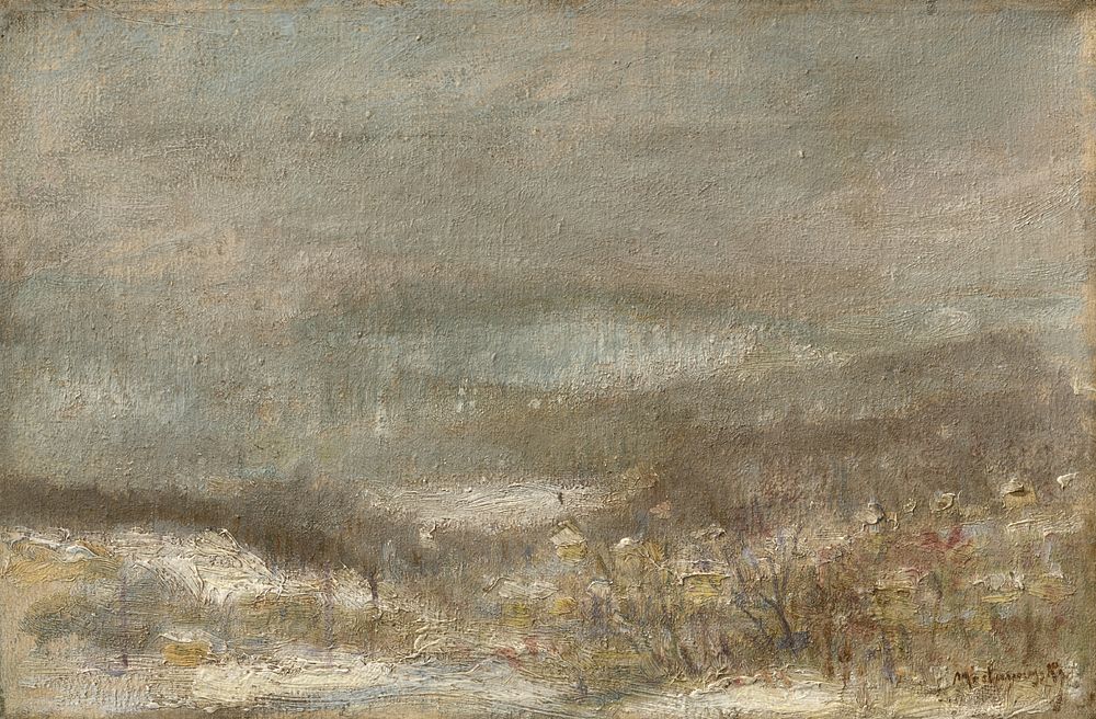 Winter bleak landscape by László Mednyánszky