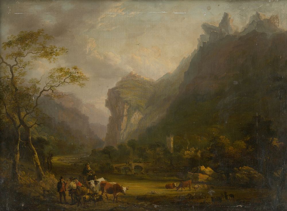 Mountain valley with a figural group in the foreground