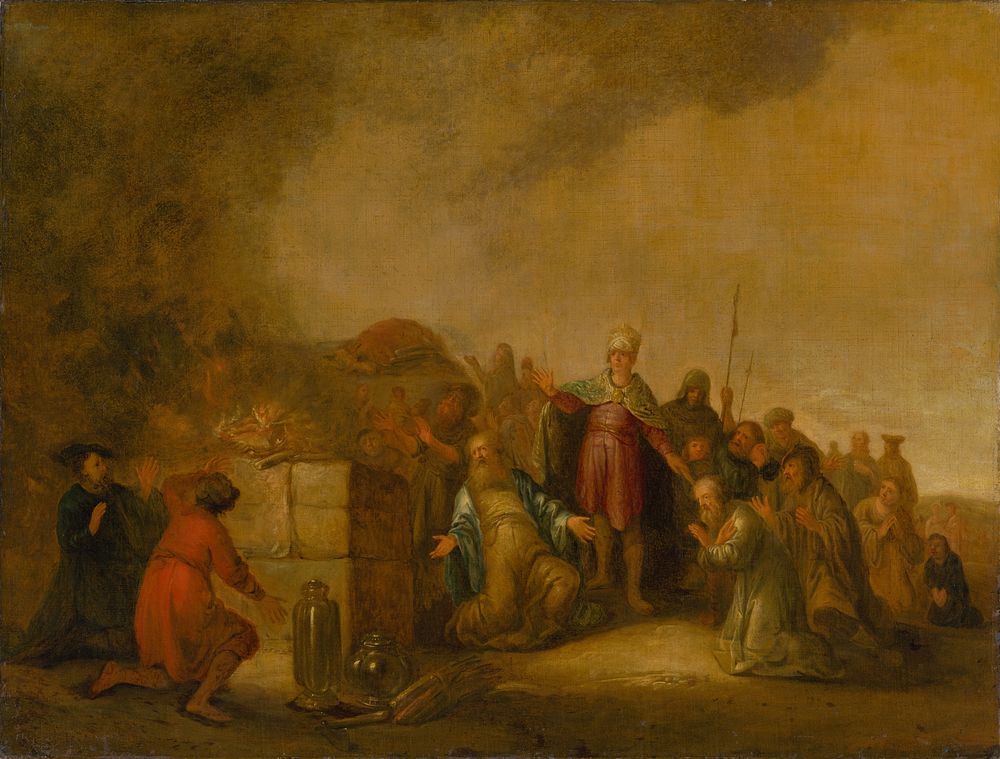 The sacrifice of elias on mount carmel, Jacob Willemsz