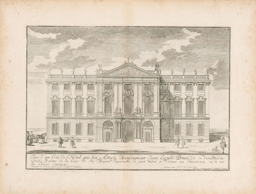 View of the facade of a private building, Johann Bernhard Fischer Von Erlach