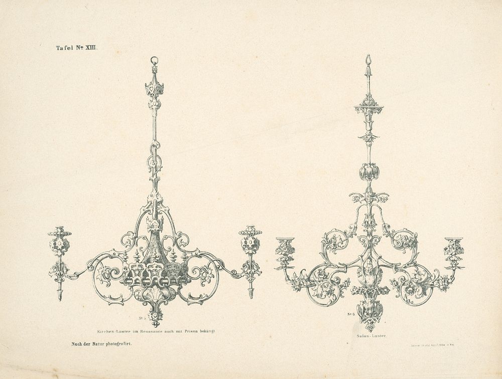 A chandelier in the renaissance style, a salon chandelier