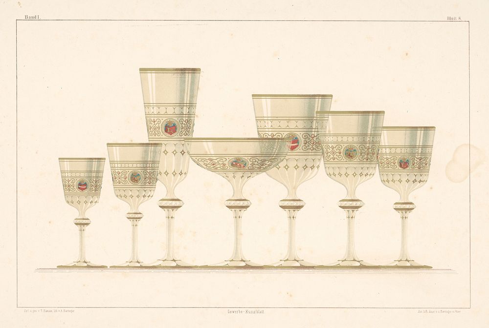 Design proposal of glassware (from the cycle gewerbe kunstblatt)