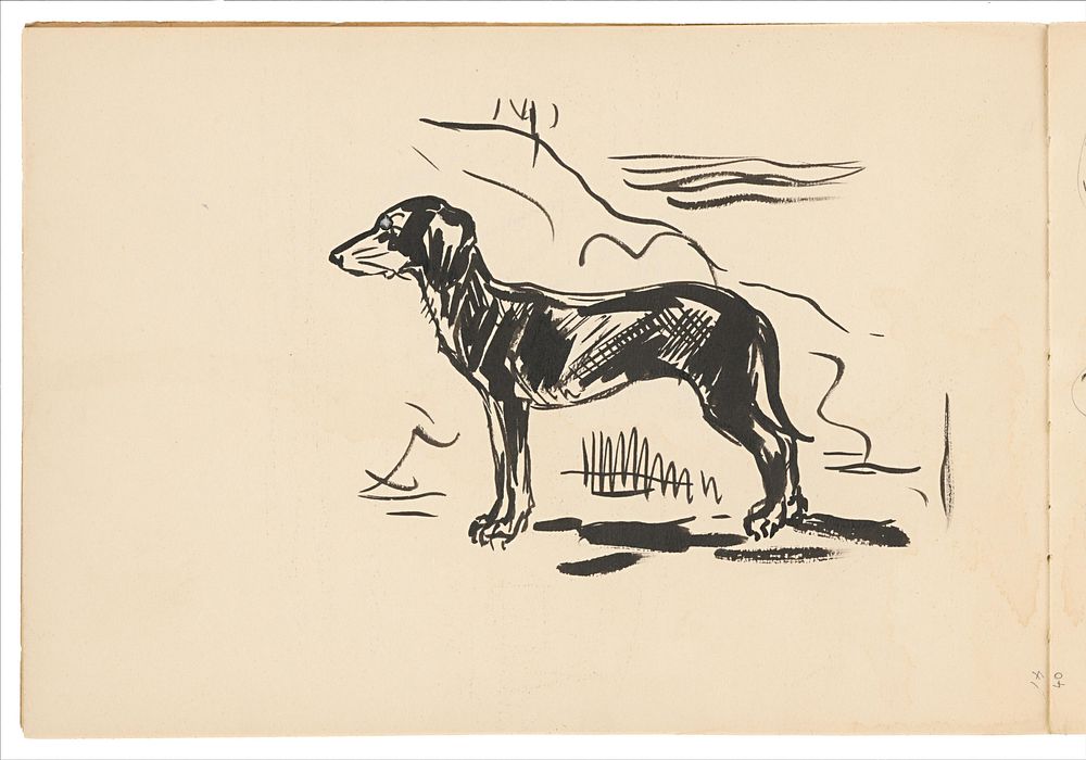Sketchbook 19 hunting dog by Arnold Peter Weisz Kubínčan