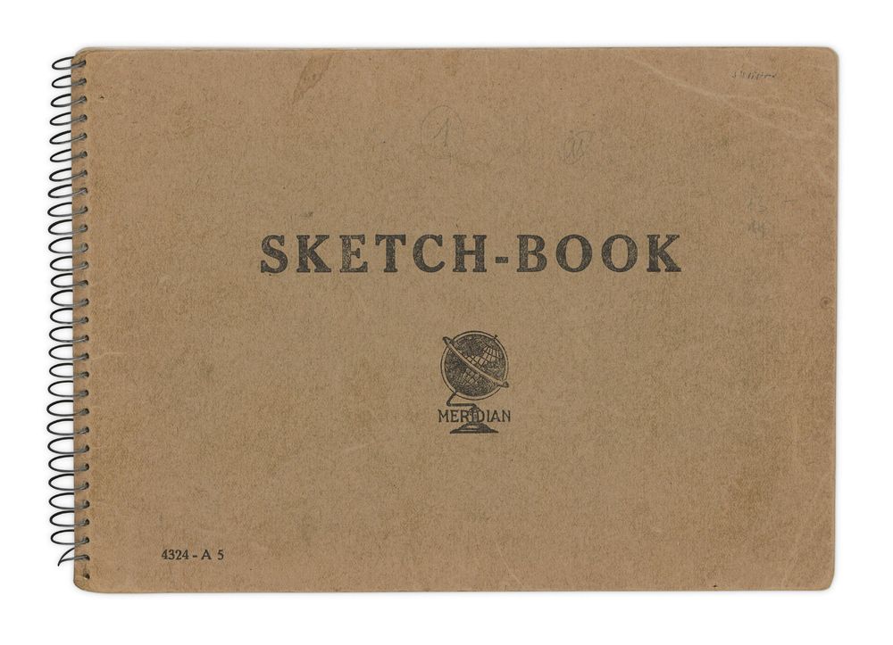 Sketchbook with various studio drawings by Mikuláš Galanda