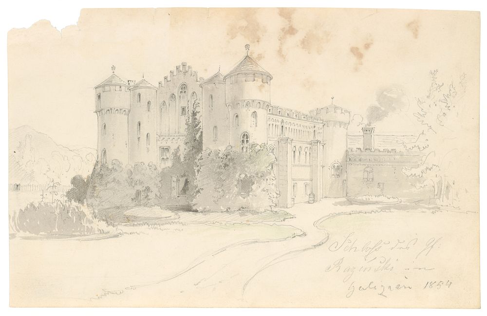 Chateau of count raziňský in galicia  by Friedrich Carl von Scheidlin