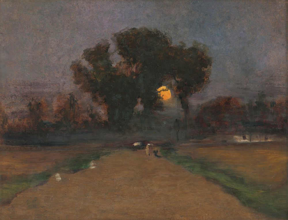 Landscape with the setting sun by László Mednyánszky