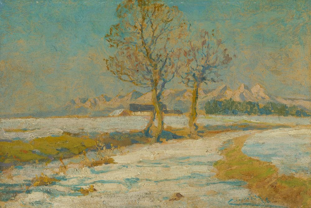 Winter landscape under the tatras by Lajos Csordák