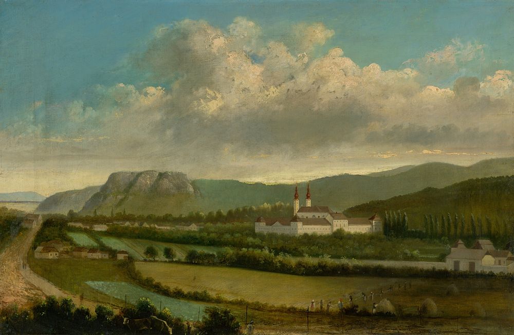 View of jasov with the monastery in the foreground