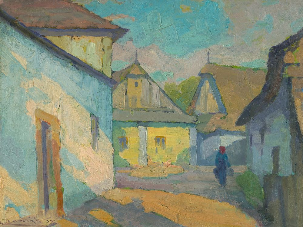 Motif from an east slovak village by Lajos Csordák