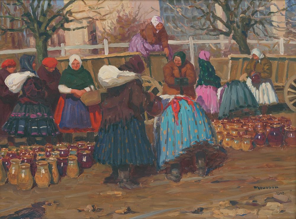 Market with pots, Teodor Jozef Mousson