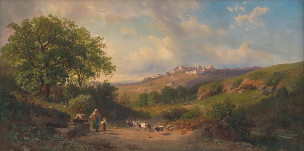 An idyllic landscape with an italian theme, Johann Varoni