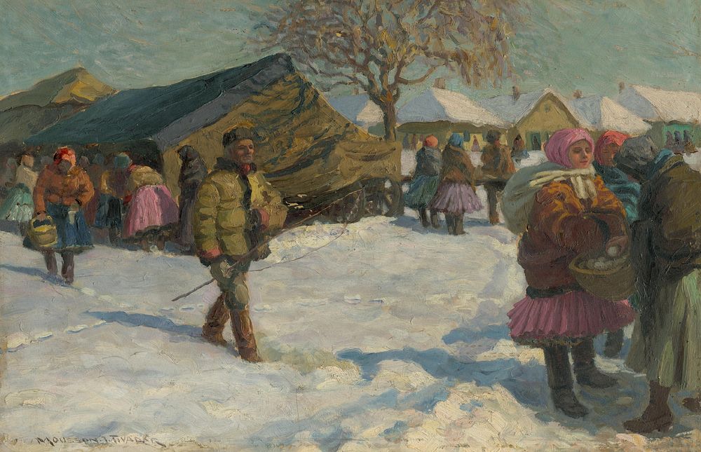 In winter in the village, Teodor Jozef Mousson