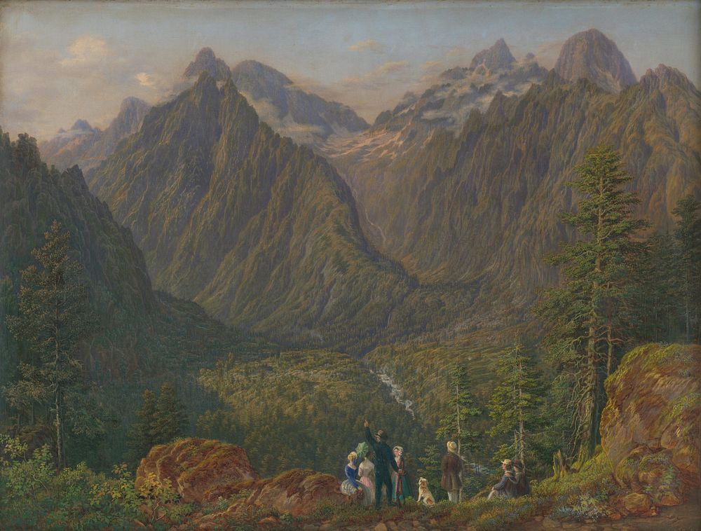 Tatra landscape with figural staffing, Karol Tibély