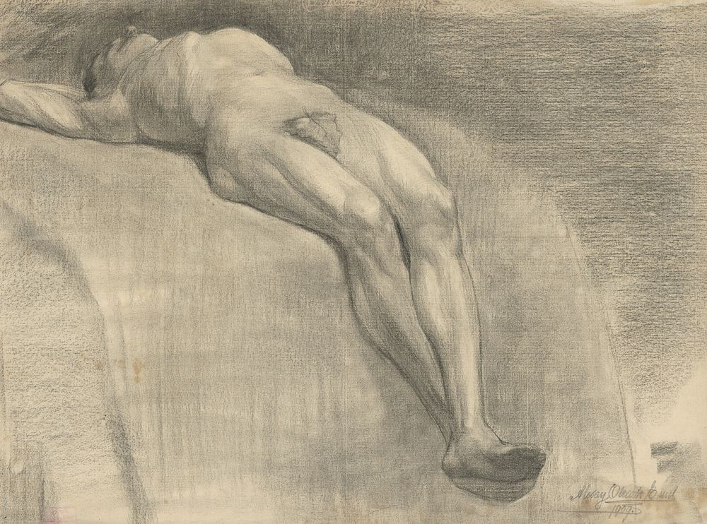 Study of a reclining male nude, Emil Alexay Olexák