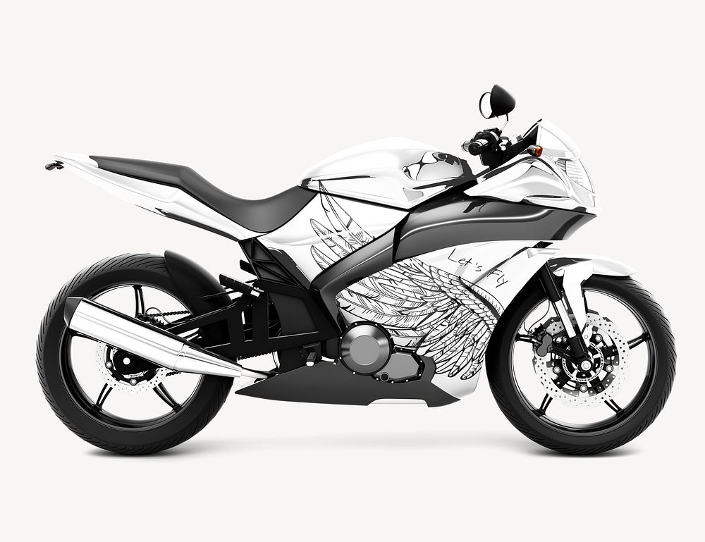 Three dimensional image of motor bike