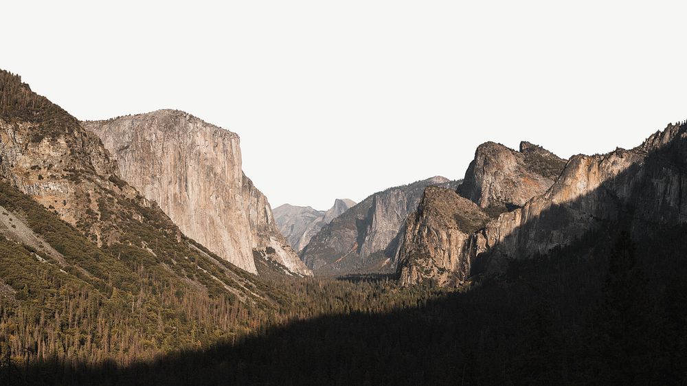 Yosemite mountain landscape, border background   psd