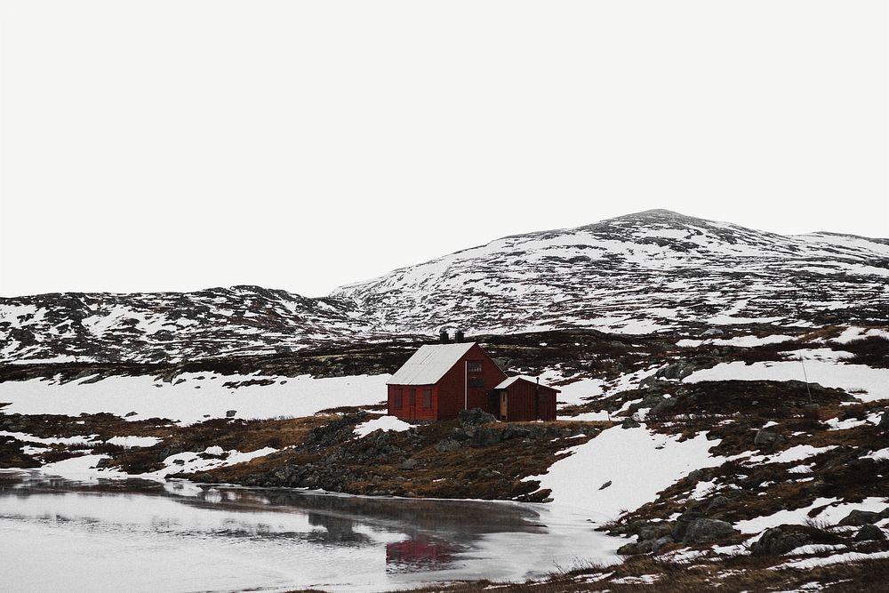 Winter countryside landscape, border background image