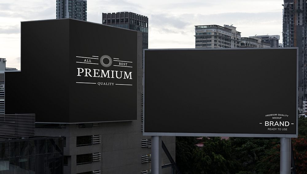 Outdoor advertisement billboard mockup