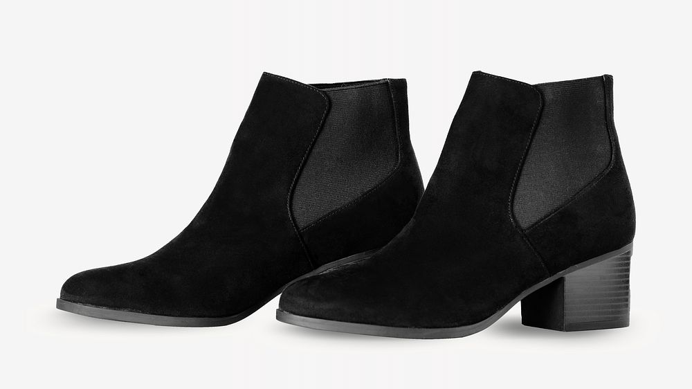 Black ankle boots collage element