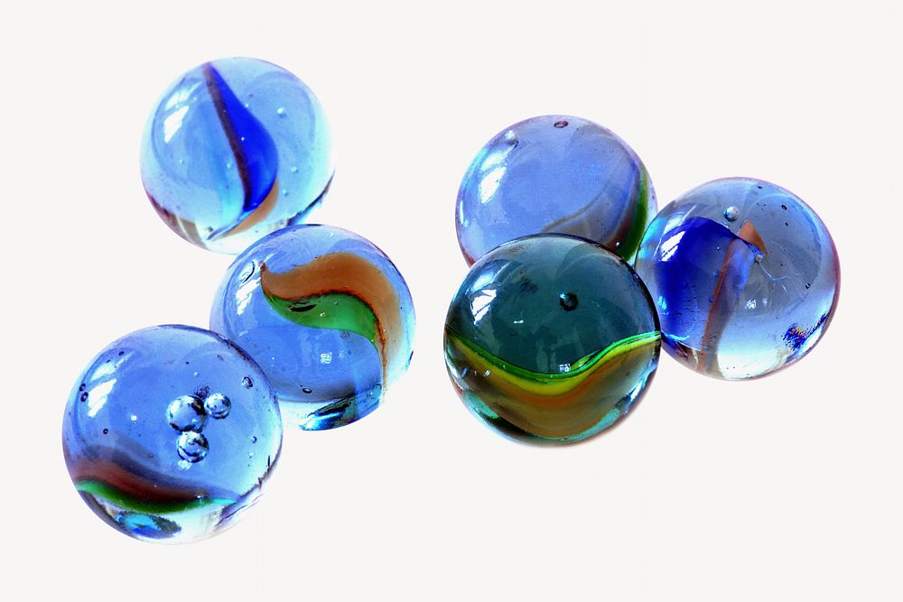 Blue marble pebbles isolated design