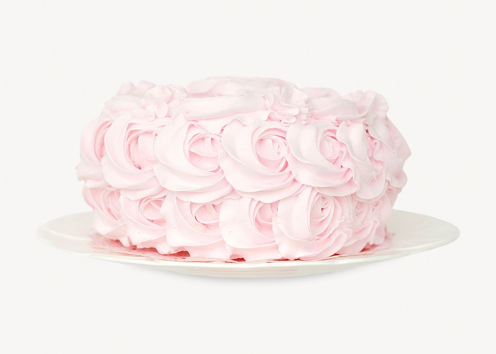 Rose cake dessert isolated design