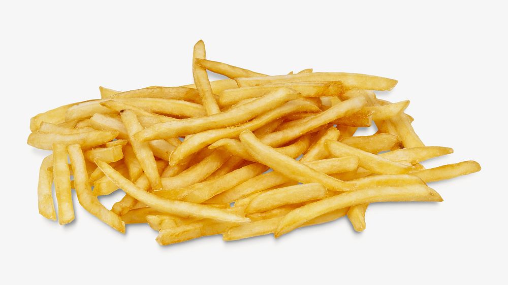 French fries collage element, food isolated image