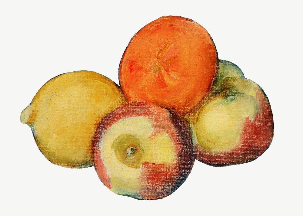 Paul Cezanne&rsquo;s Apples clipart, still life painting psd.  Remixed by rawpixel.