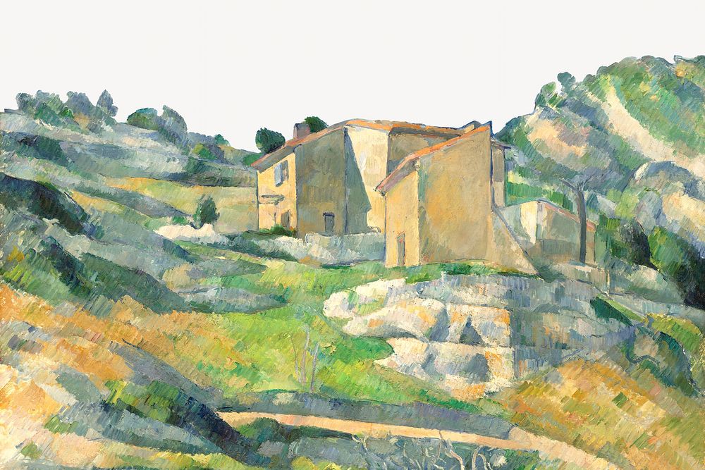  Paul Cezanne&rsquo;s Houses in Provence: The Riaux Valley near L'Estaque, post-impressionist landscape painting.  Remixed…