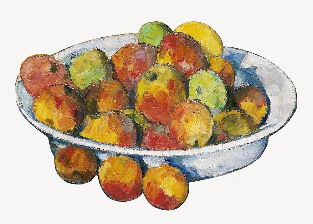  Paul Cezanne&rsquo;s Plate of Apples, still life painting.  Remixed by rawpixel.