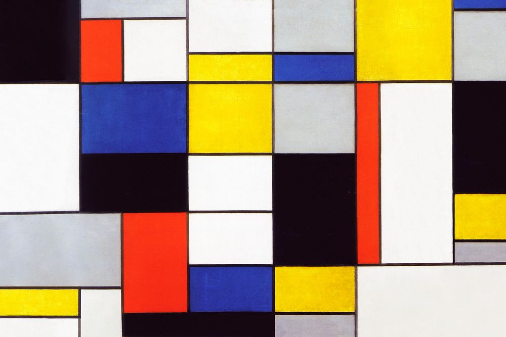 Piet Mondrian&rsquo;s Composition A background, Cubism art. Remixed by rawpixel.