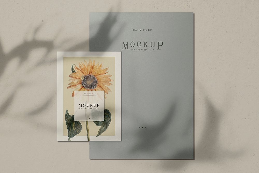 Ready to use sunflower poster mockup psd
