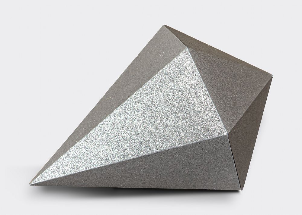 3D silver asymmetric hexagonal bipyramid paper craft