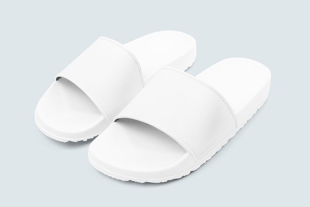 White sandals mockup psd summer footwear fashion