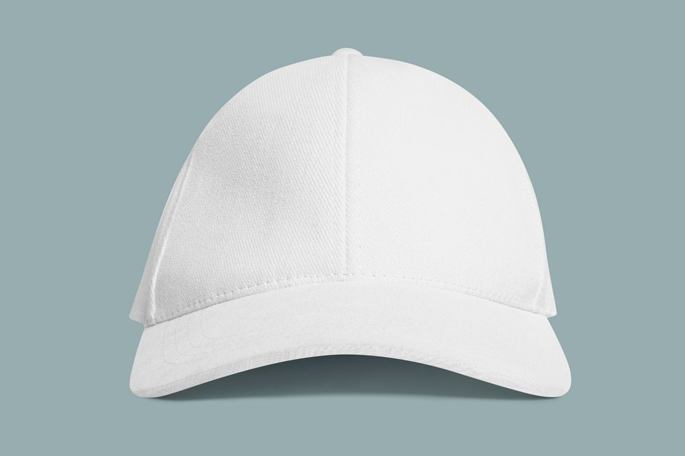 White cap mockup psd headwear accessory