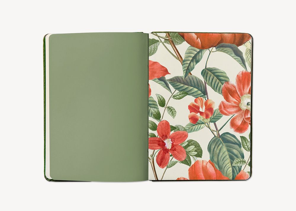 Floral green note book