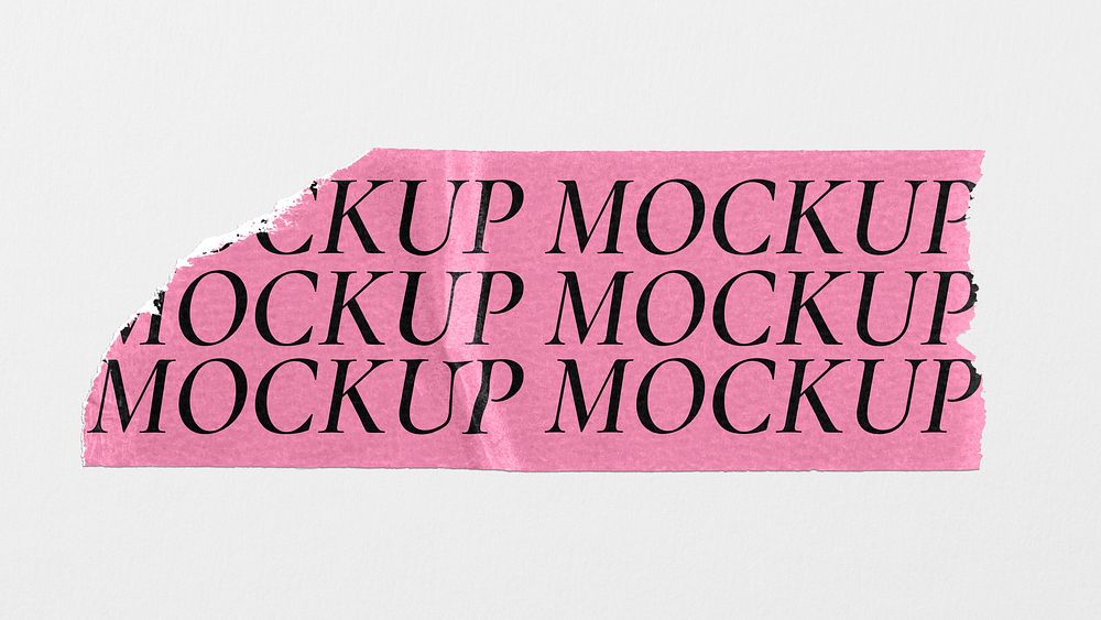 Tape mockup, pink stationery design psd