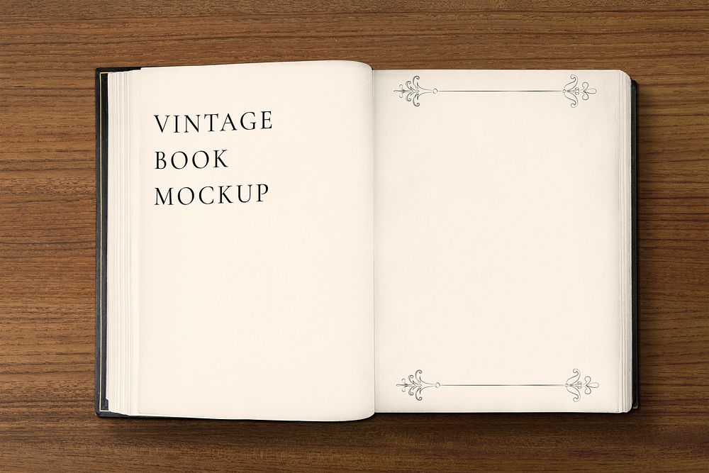Vintage book mockup psd, antique publication 